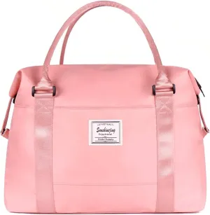 Sunshinejing Unisex Large Travel Shoulder Weekender Overnight Bag Handbag Gym Tote Bag with Trolley Sleeve (Pink)