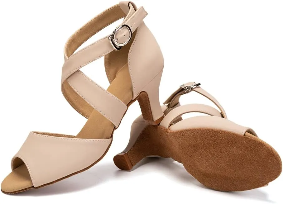 SWDZM Ballroom Dance Shoes Latin Salsa Tango Professional Performance Practice Dancing Shoes,Model FT095