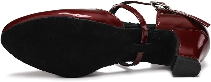 SWDZM Glitter Women Latin Dance Shoes Closed Toe Ballroom Salsa Tango Practice Performence Party Dancing Shoes,Model FT105