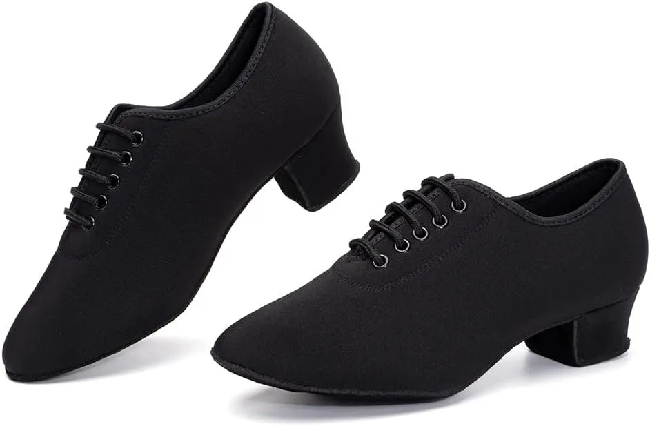 SWDZM Men&Women Ballroom Dance Shoes Lace-up Closed Toe Latin Modern Performance Dance Practice Teaching Shoes,Model KCNJ