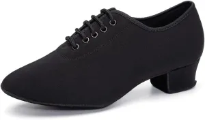 SWDZM Men&Women Ballroom Dance Shoes Lace-up Closed Toe Latin Modern Performance Dance Practice Teaching Shoes,Model KCNJ