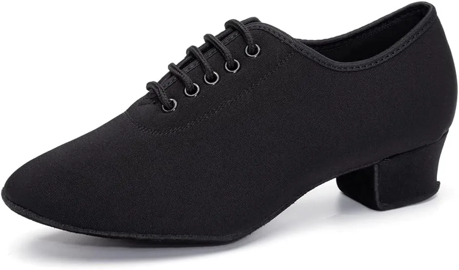 SWDZM Men&Women Ballroom Dance Shoes Lace-up Closed Toe Latin Modern Performance Dance Practice Teaching Shoes,Model KCNJ
