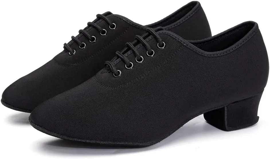 SWDZM Men&Women Ballroom Dance Shoes Lace-up Closed Toe Latin Modern Performance Dance Practice Teaching Shoes,Model KCNJ