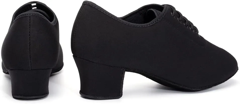 SWDZM Men&Women Ballroom Dance Shoes Lace-up Closed Toe Latin Modern Performance Dance Practice Teaching Shoes,Model KCNJ