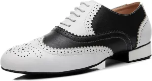 SWDZM Mens Leather Latin Dance Shoes Character Social Party Ballroom Dance Shoes