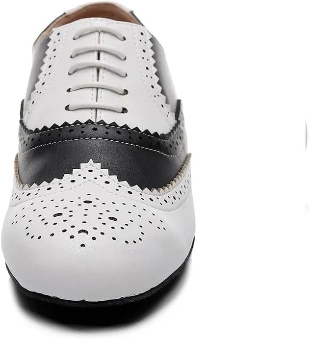 SWDZM Mens Leather Latin Dance Shoes Character Social Party Ballroom Dance Shoes