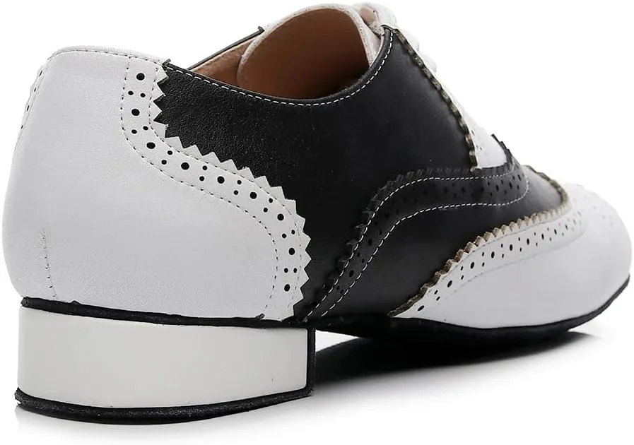 SWDZM Mens Leather Latin Dance Shoes Character Social Party Ballroom Dance Shoes