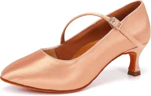 SWDZM Rhinestone Womens Latin Dance Shoes Suede Sole Ballroom Waltz Social Dance Shoes Closed Toe
