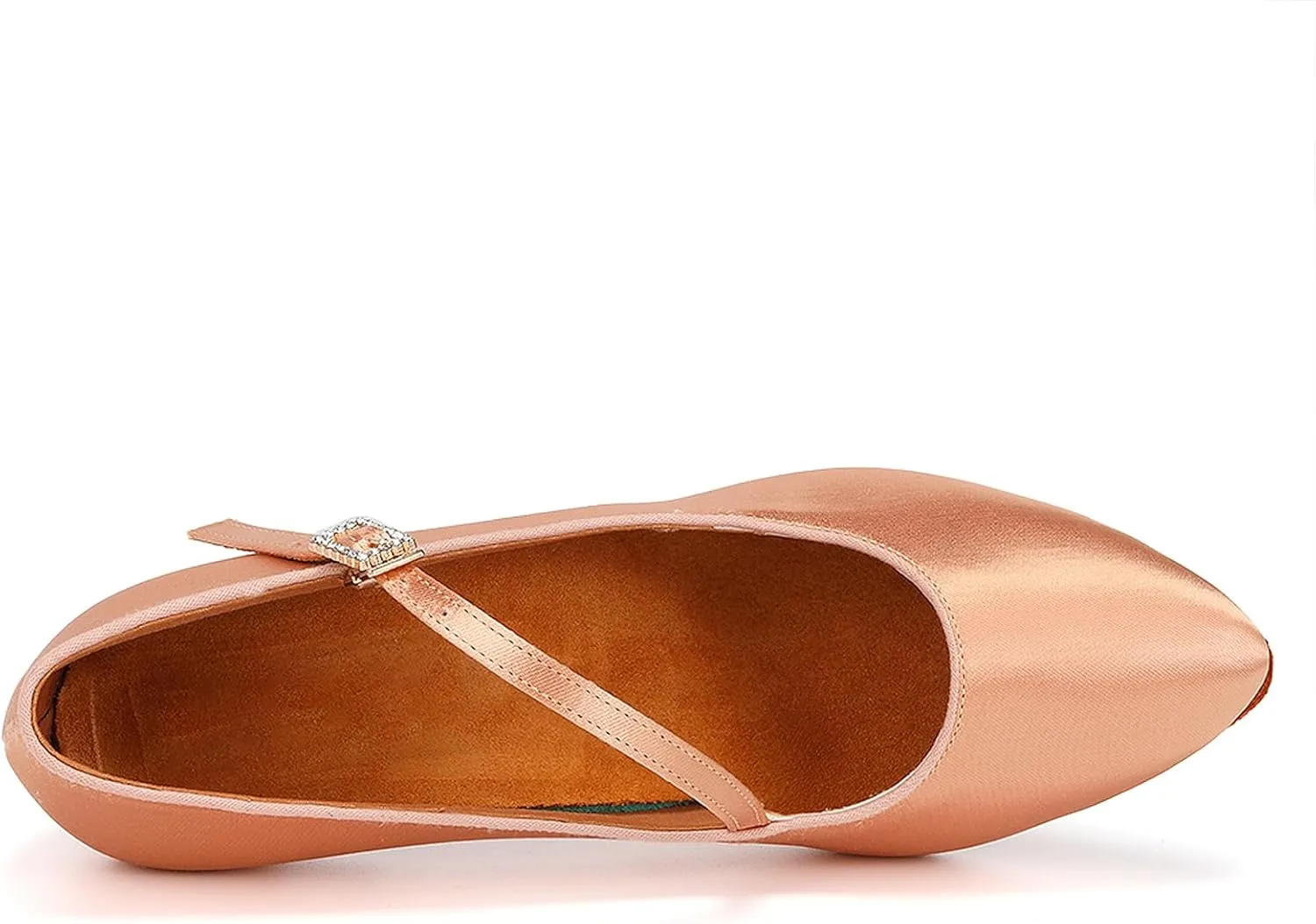 SWDZM Rhinestone Womens Latin Dance Shoes Suede Sole Ballroom Waltz Social Dance Shoes Closed Toe