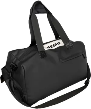 Swim Gym Bag Sports Travel Duffel Bag Lightweight Weekender Overnight Yoga Bag Casual Daypack Fashion Tote Bag College (Black)