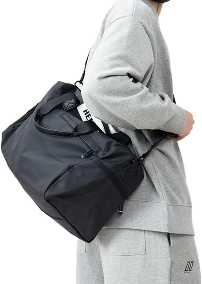Swim Gym Bag Sports Travel Duffel Bag Lightweight Weekender Overnight Yoga Bag Casual Daypack Fashion Tote Bag College (Black)