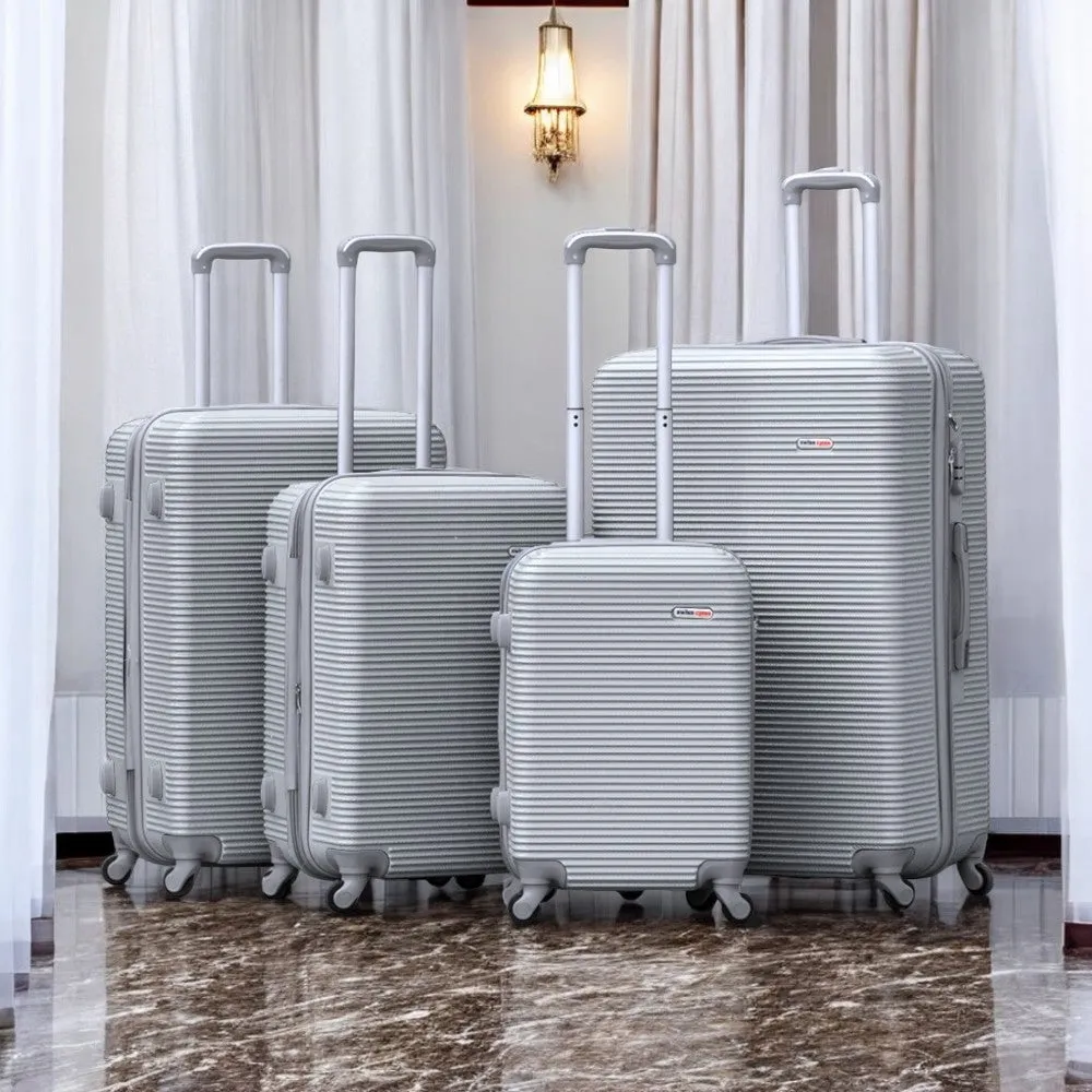 Swiss Class Line ABS | Lightweight Expandable Luggage Bag with Spinner Wheels | 4 Piece Set 20, 24, 28, 32 Inches