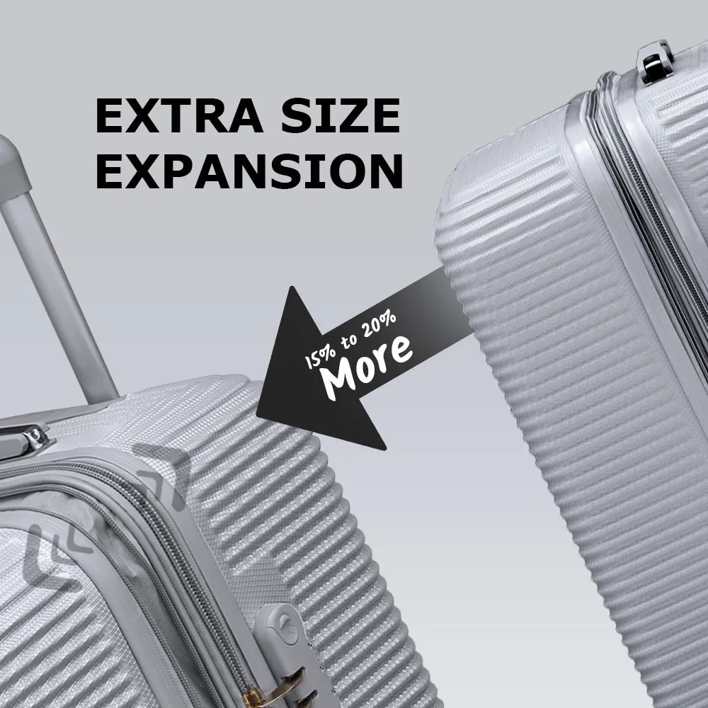 Swiss Class Line ABS | Lightweight Expandable Luggage Bag with Spinner Wheels | 4 Piece Set 20, 24, 28, 32 Inches