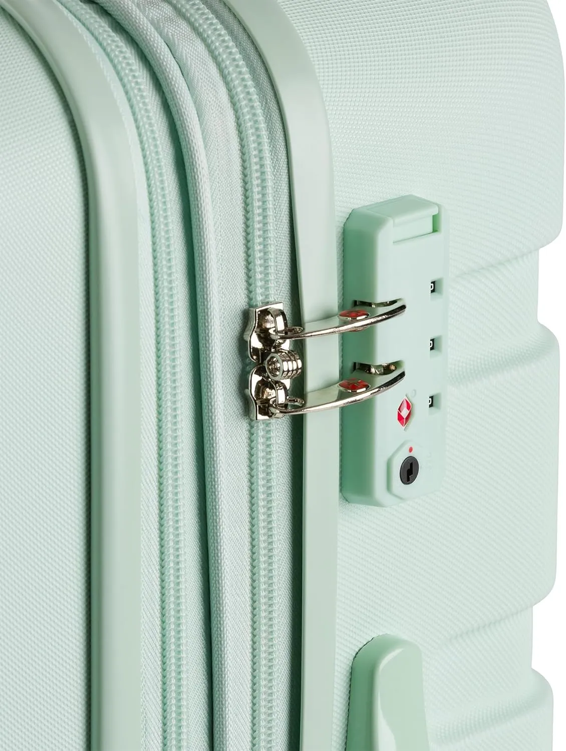 SwissGear 7366 Hardside Expandable Luggage with Spinner Wheels, Clearly Aqua, Checked-Medium 23-Inch