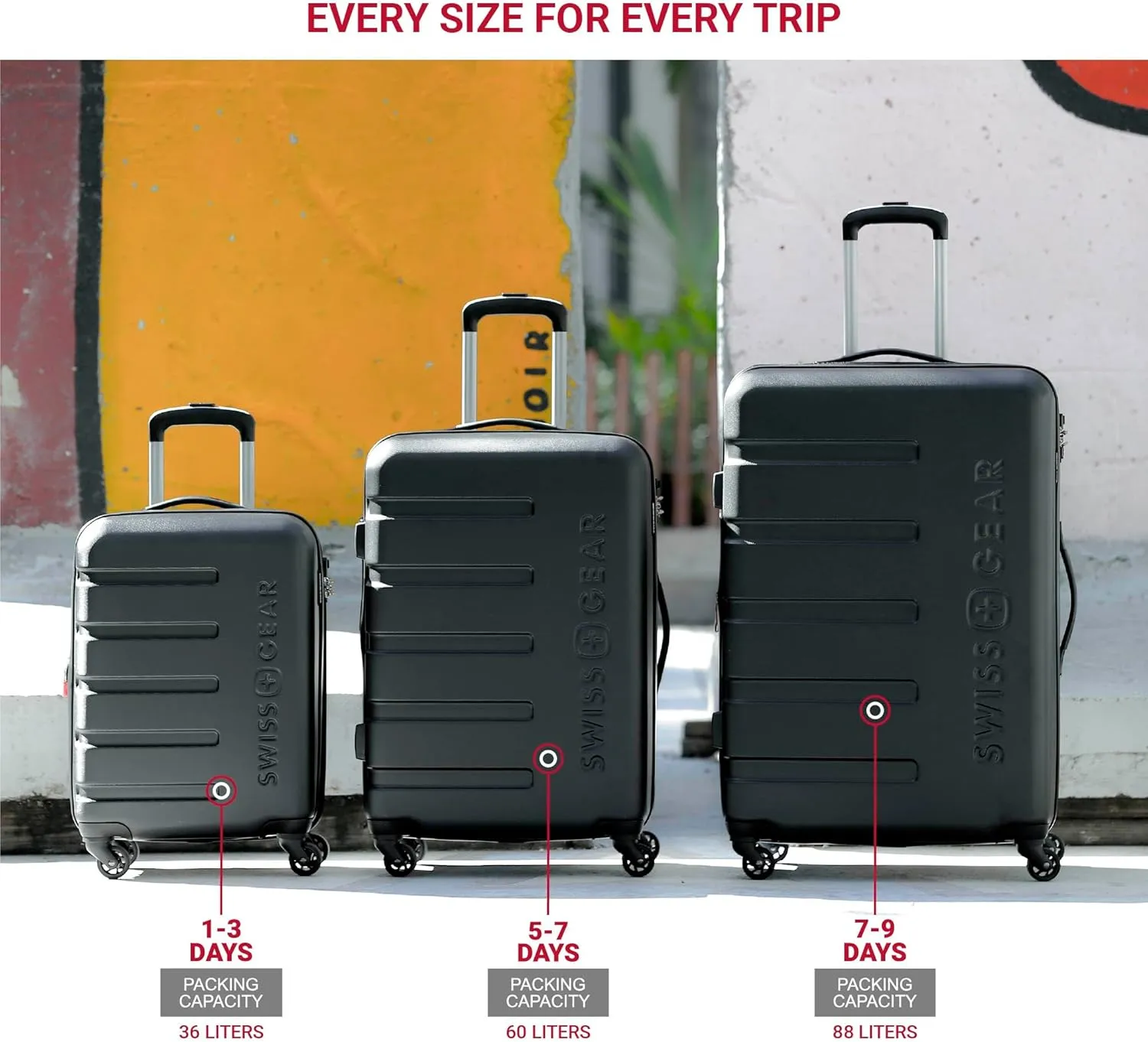 SwissGear 7366 Hardside Expandable Luggage with Spinner Wheels, Grey, Checked-Large 27-Inch