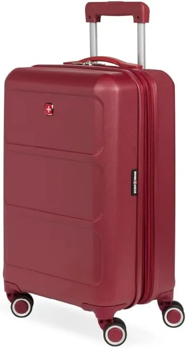 SwissGear 8090 Hardside Expandable Luggage with Spinner Wheels, Burgundy, Carry-On 20-Inch