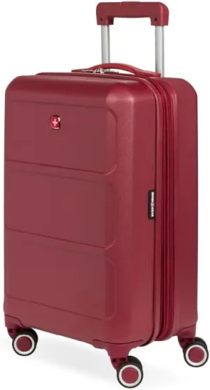 SwissGear 8090 Hardside Expandable Luggage with Spinner Wheels, Burgundy, Carry-On 20-Inch
