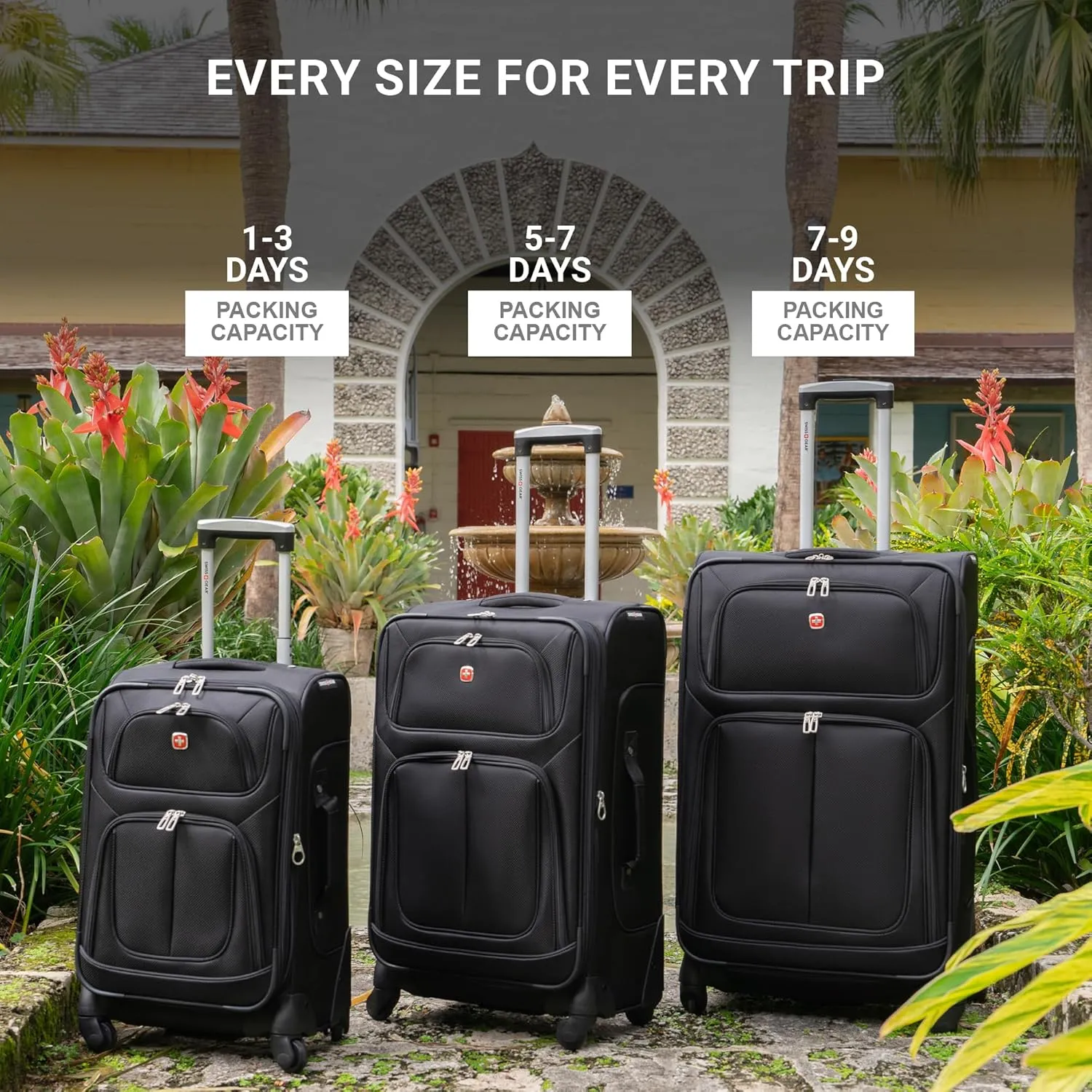 SwissGear Sion Softside Expandable Luggage, Black, Carry-On 21-Inch