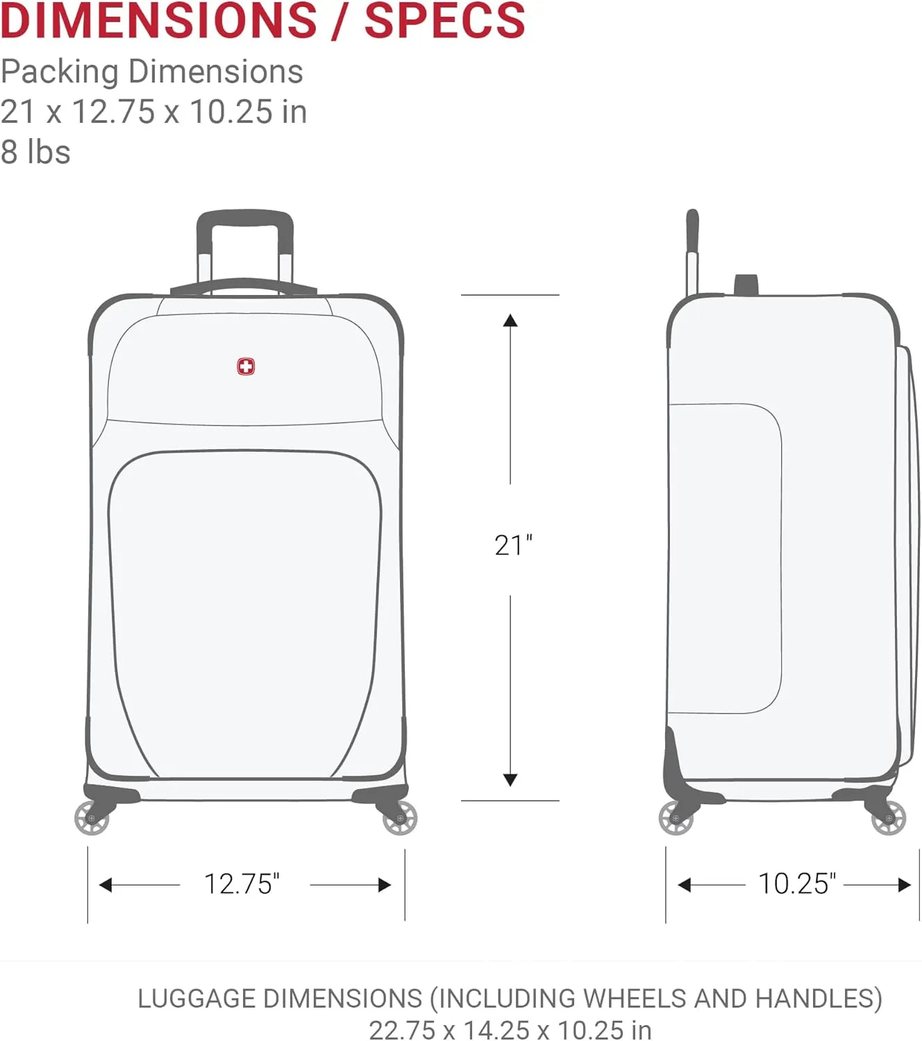 SwissGear Sion Softside Expandable Luggage, Black, Carry-On 21-Inch