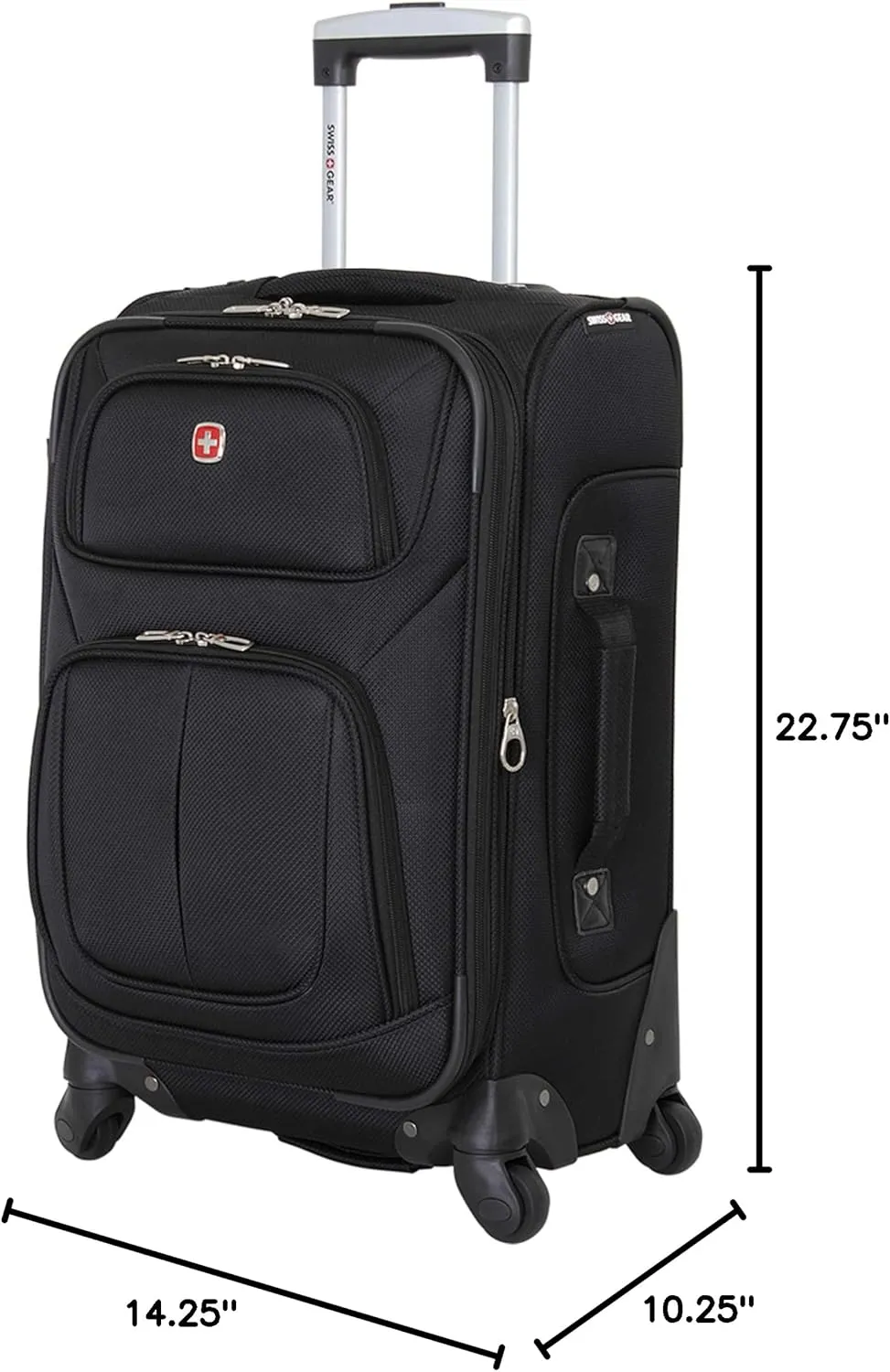 SwissGear Sion Softside Expandable Luggage, Black, Carry-On 21-Inch