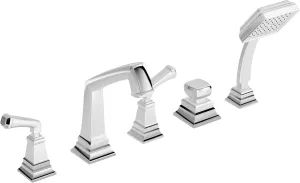 Symmons SRT-4272 Oxford 2-Handle Deck Mount Roman Tub Faucet with Hand Shower in Polished Chrome