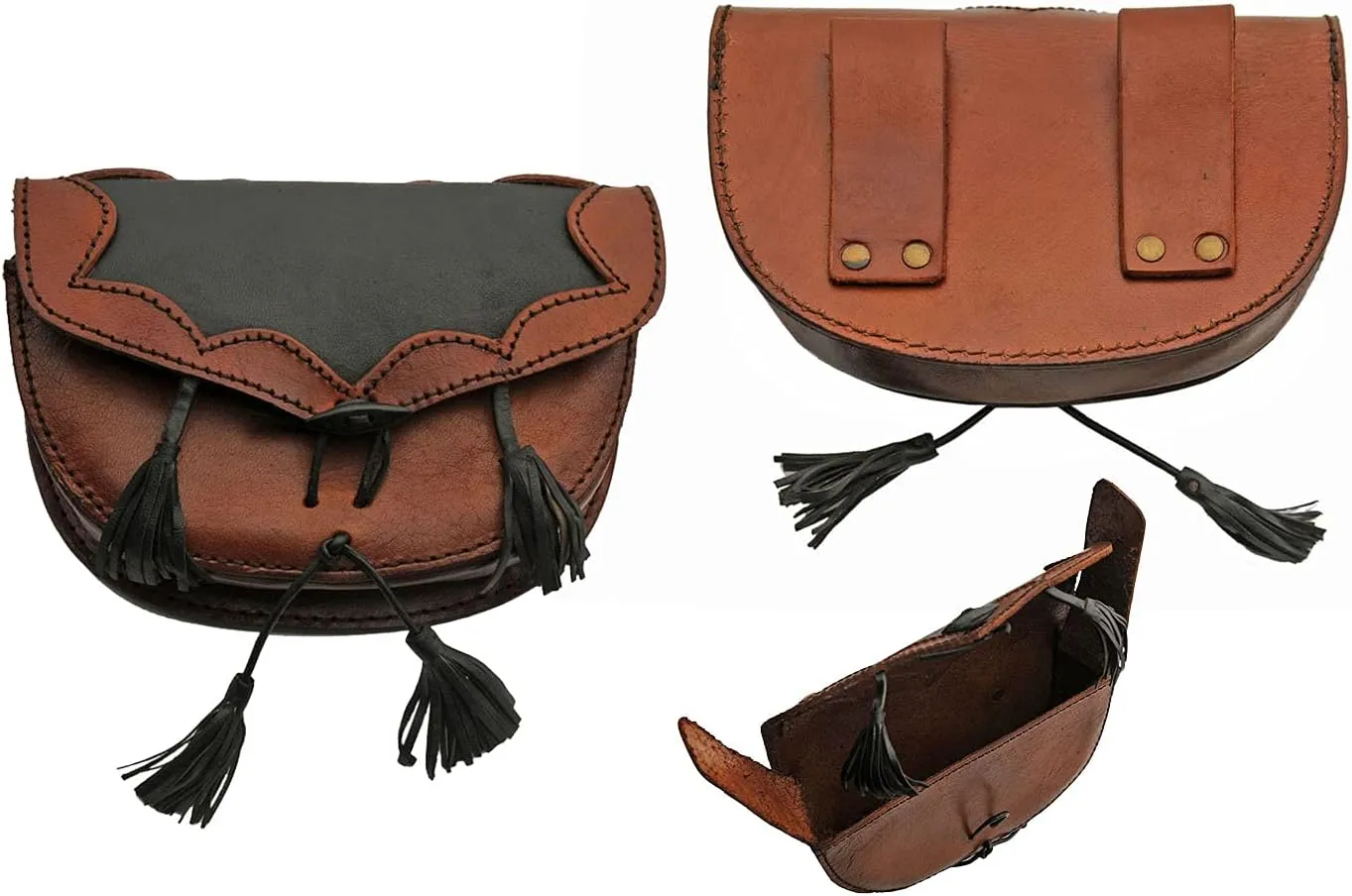 SZCO Supplies Medieval Black/Brown Belt Bag Leather Bag