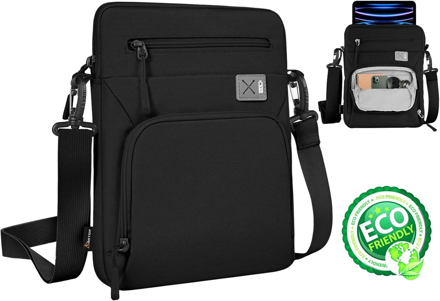 Tablet Sleeve for 12.9" iPad Pro M2 22/21/20, Galaxy Tab S8 /S9  12.4" 22/23, Surface Laptop Go 12.4" and More – Ultimate Protection & Portability, Upgrade-Environmental Protection Materials. (Black)