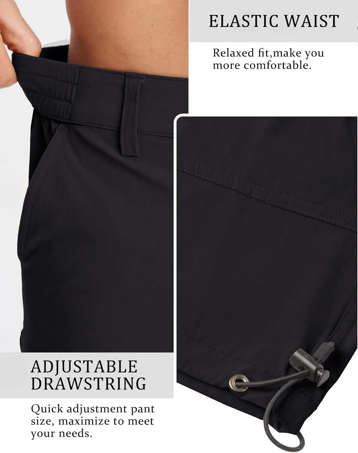 TACVASEN Men's Capri Pants Quick Dry Cargo Hiking Water Resistant Work Summer Long Shorts Below Knee