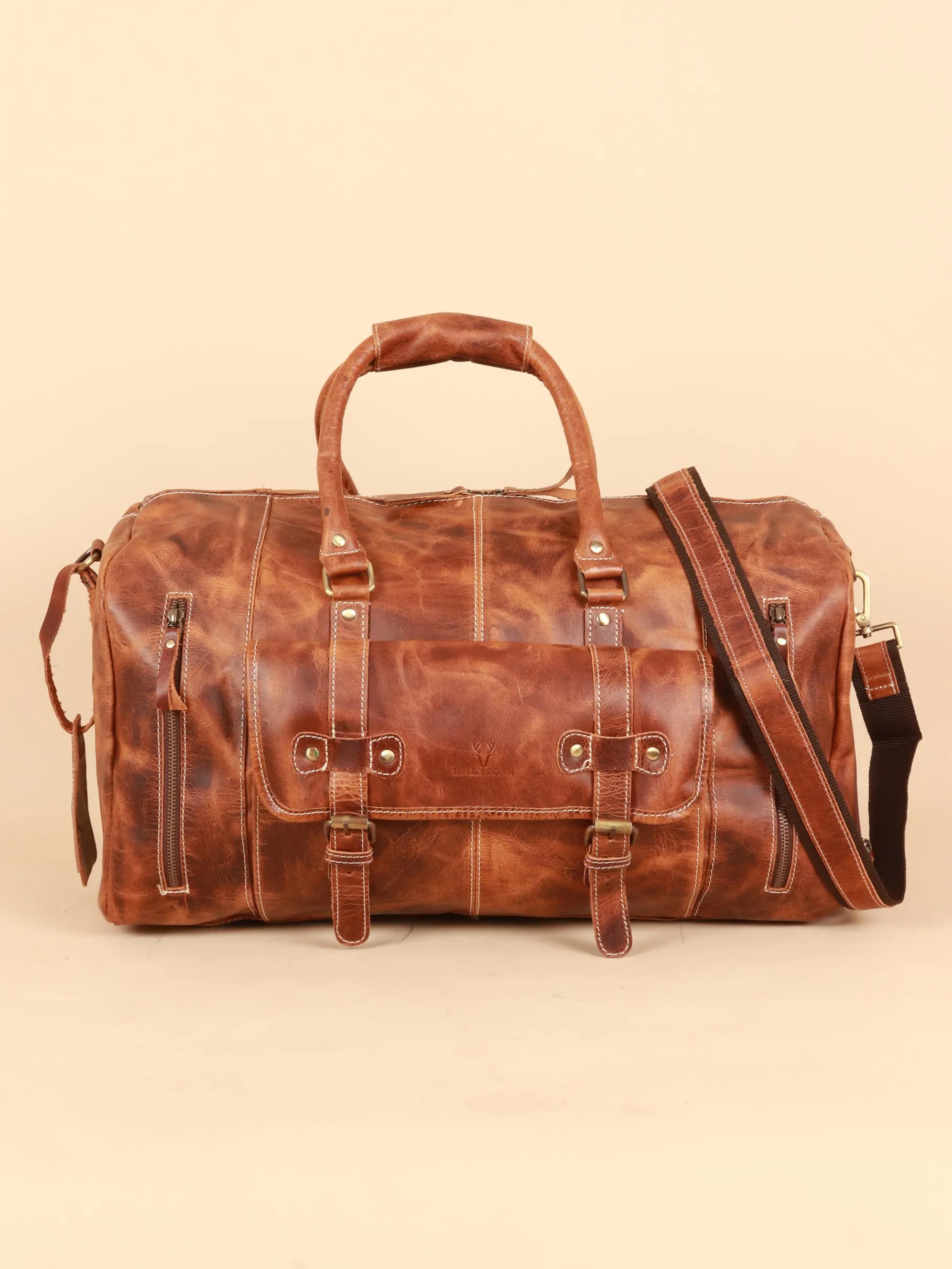 TAN & BROWN TRAVEL BAG