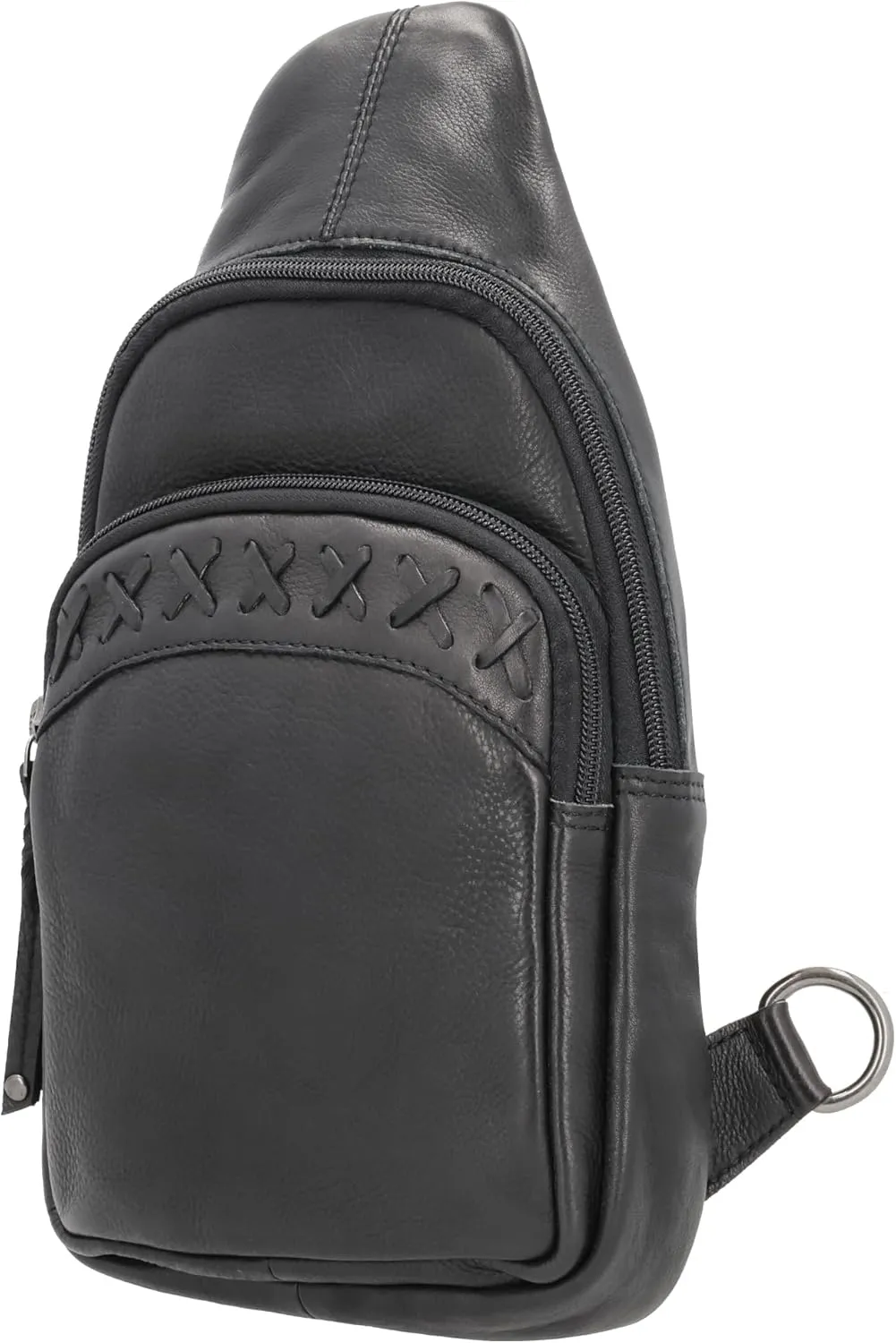 Taylor Leather Unisex Tactical Gun Holster Sling Backpack - Medium Frame Handgun -Two concealment pockets with Locking Zippers and Universal Holster (Black) - 7" L x 12" H x 3.5 D