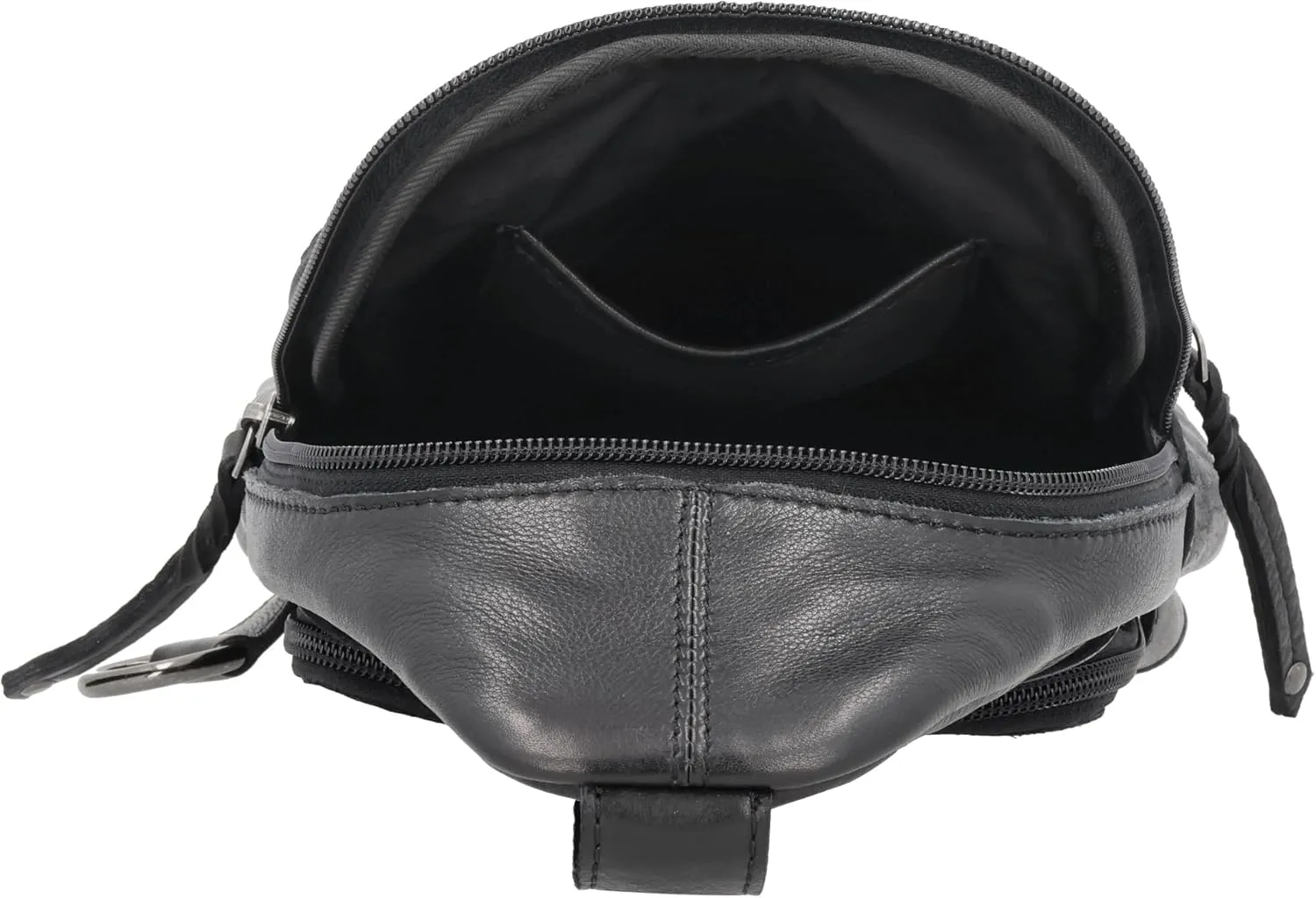 Taylor Leather Unisex Tactical Gun Holster Sling Backpack - Medium Frame Handgun -Two concealment pockets with Locking Zippers and Universal Holster (Black) - 7" L x 12" H x 3.5 D
