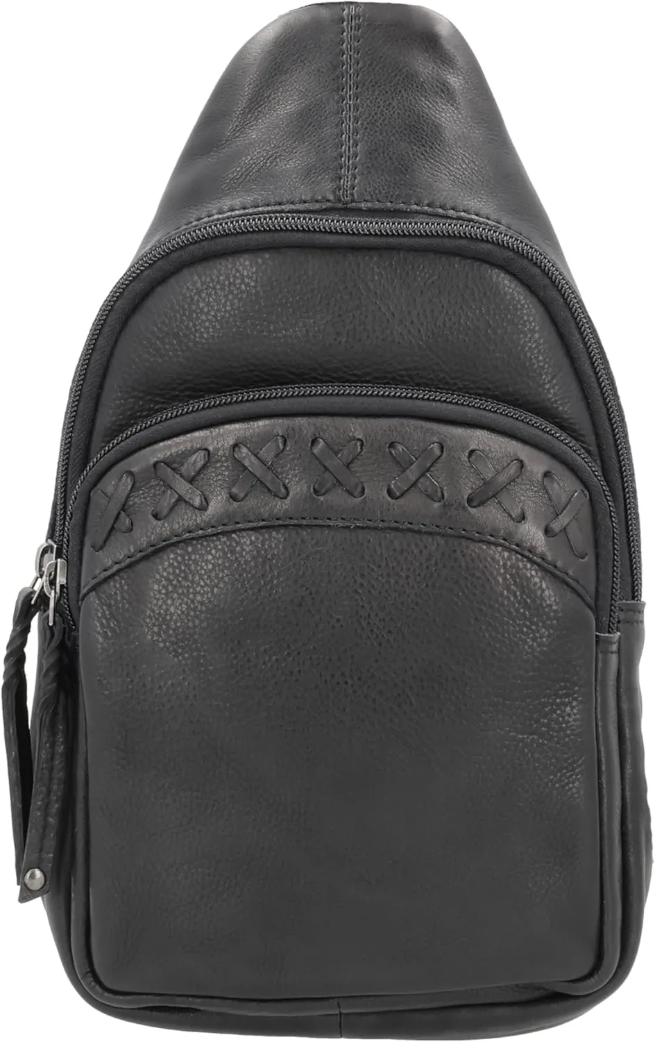 Taylor Leather Unisex Tactical Gun Holster Sling Backpack - Medium Frame Handgun -Two concealment pockets with Locking Zippers and Universal Holster (Black) - 7" L x 12" H x 3.5 D