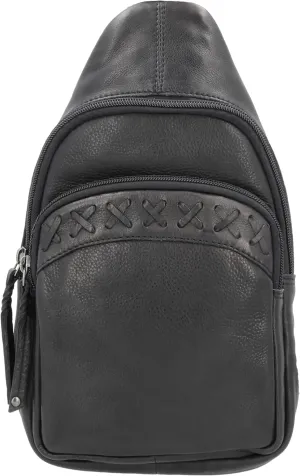 Taylor Leather Unisex Tactical Gun Holster Sling Backpack - Medium Frame Handgun -Two concealment pockets with Locking Zippers and Universal Holster (Black) - 7" L x 12" H x 3.5 D