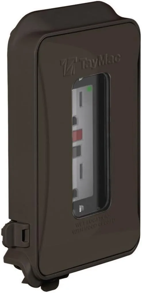 TayMac ML450Z Single-Gang Weatherproof Expandable Flat Plastic Device In-Use Cover, 16-in-1 Configurations Bronze Finish