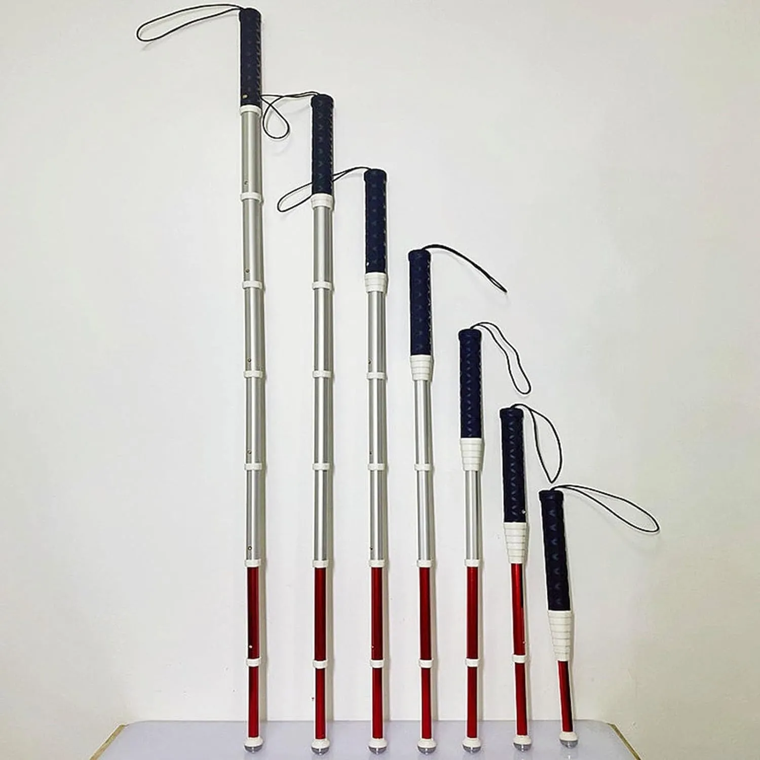 Telescopic Blind Cane - Titanium Alloy Folding Climber Cane That, for The Blind or Visually Impaire, Lnclude Nylon Bag   Optional Crutch tip(A,118cm/46.5in)