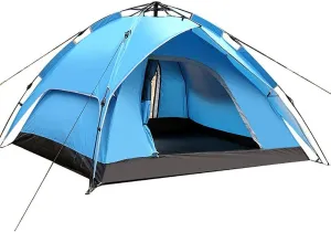 Tent,Camping Family Waterproof Camping Tent,Outdoor Double Layer Ventilation 3-4 People Orange