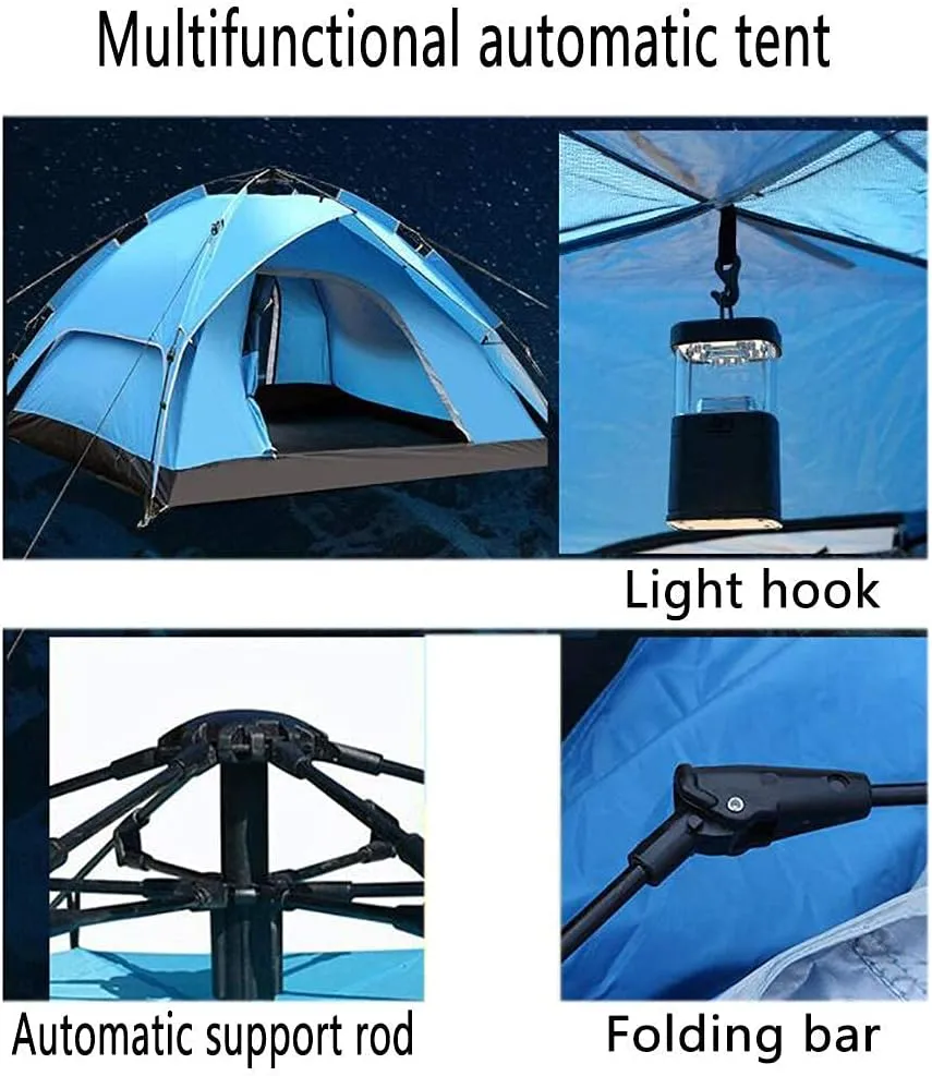 Tent,Camping Family Waterproof Camping Tent,Outdoor Double Layer Ventilation 3-4 People Orange