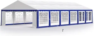 Tents for Parties Party Tent 20x40 ft, Outdoor Canopy Carpas para Fiestas Heavy Duty, Large Waterproof Patio Event Wedding Tent White & Blue with Sidewalls Walls for Backyard
