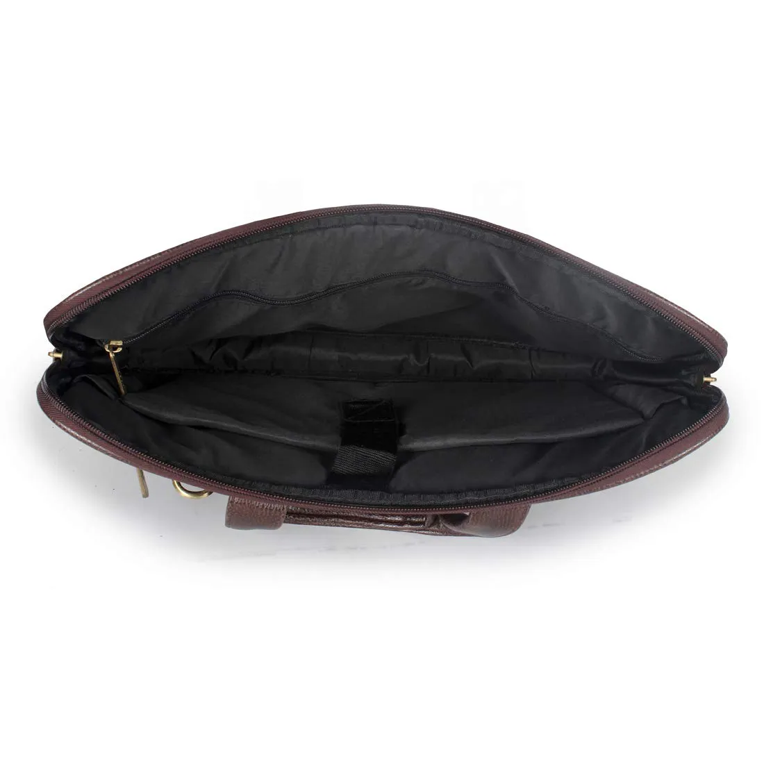 THE CLOWNFISH Unisex Faux Leather Slim Expandable 15.6 Inch Laptop Messenger Bag Briefcase (Dark Brown)