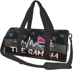 The Gambia Heartbeat Duffel Bag Gym Bag Travel Sports Tote Large Foldable Beach Swim Yoga0