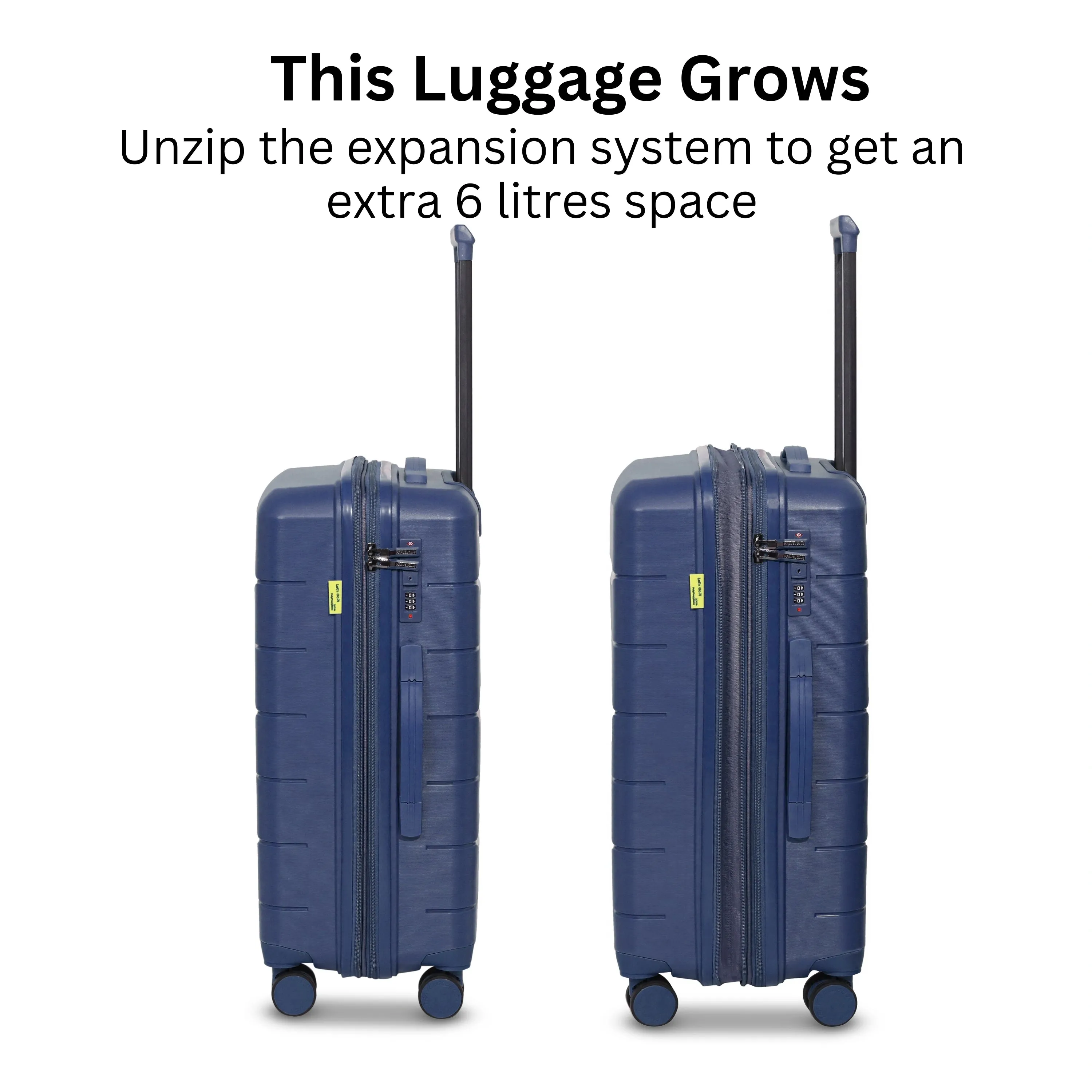 The Orlando Navy Blue - Unbreakable Expandable Luggage