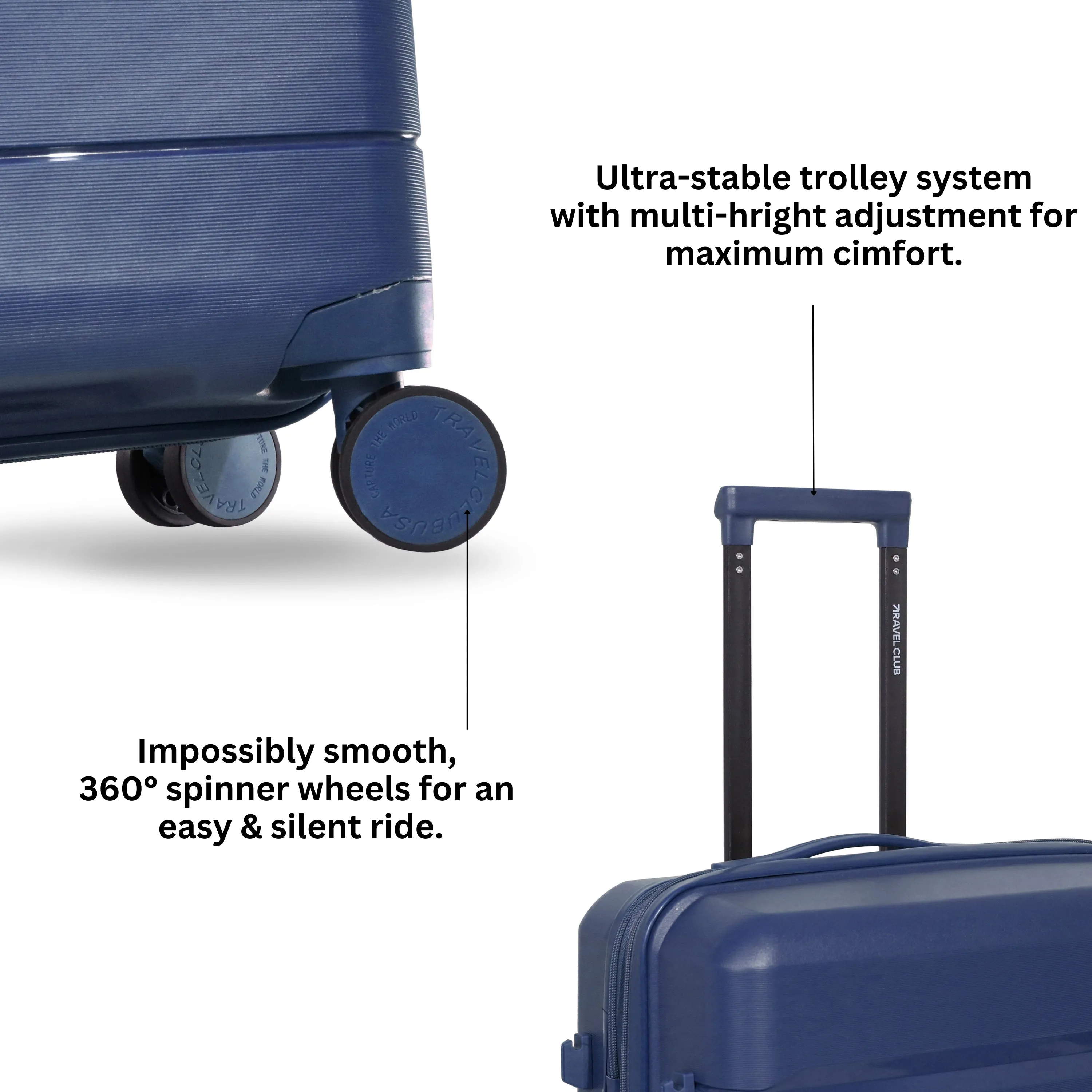 The Orlando Navy Blue - Unbreakable Expandable Luggage