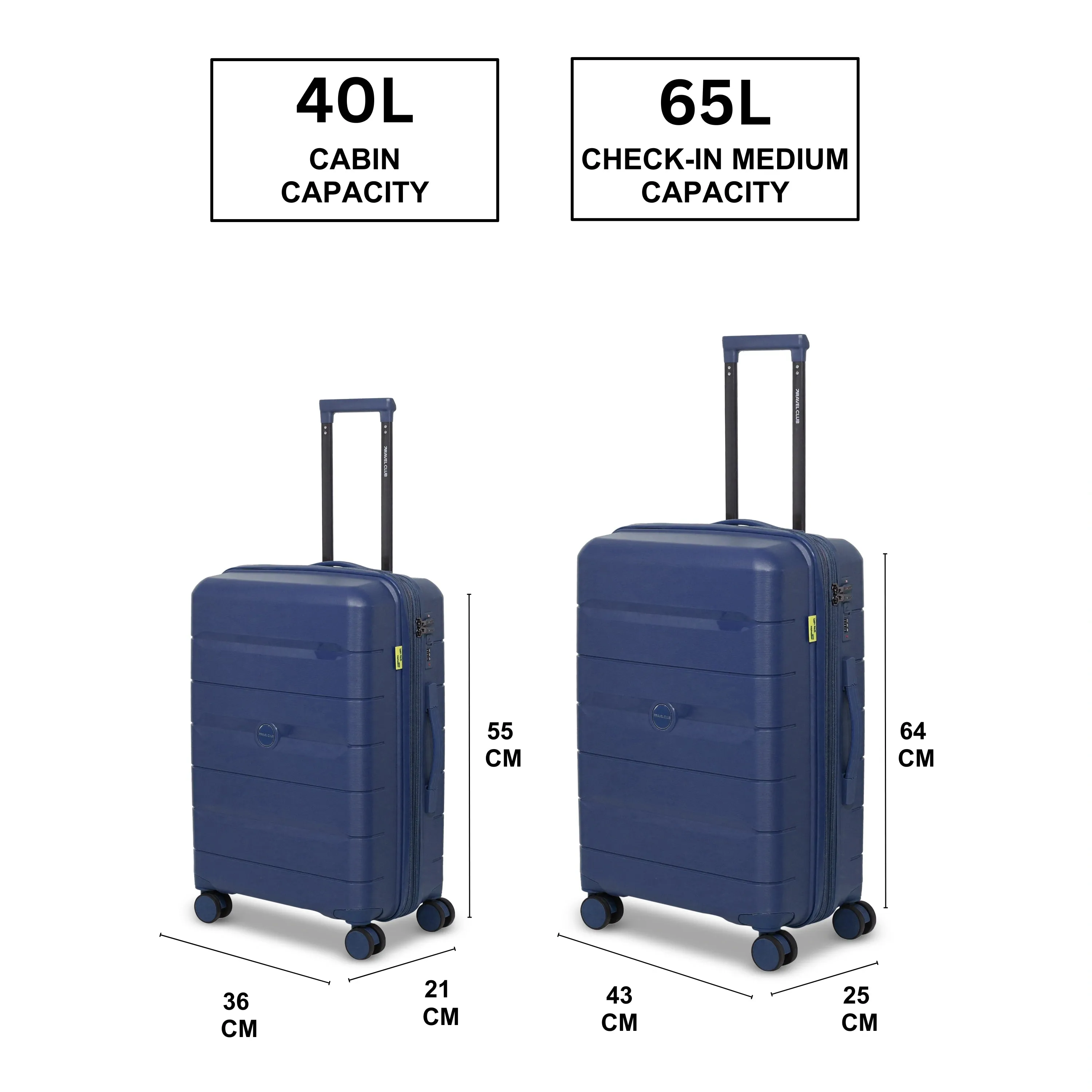 The Orlando Navy Blue - Unbreakable Expandable Luggage