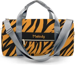 Tiger 1 Personalized Duffel Bag,Custom Travel Gym Bag with Name,Waterproof Sports Overnight Bag with Shoe Compartment & Shoulder Strap
