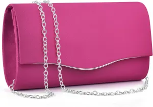 TINDTOP Clutch Purses for Women, Formal Evening Bags Suede Shoulder Envelope Party Handbags Wedding Cocktail Prom Clutches