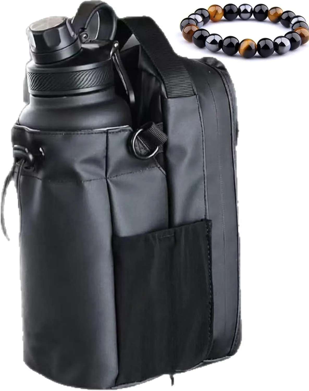 TitanMag Magnetic Gym Bag for Men and Women – Sling Bottle Bag with Magnetic Attachment, Water Bottle Holder, Crossbody Gym Pouch for Fitness, Travel, and Work (Black)