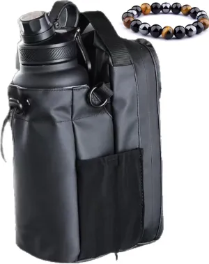 TitanMag Magnetic Gym Bag for Men and Women – Sling Bottle Bag with Magnetic Attachment, Water Bottle Holder, Crossbody Gym Pouch for Fitness, Travel, and Work (Black)