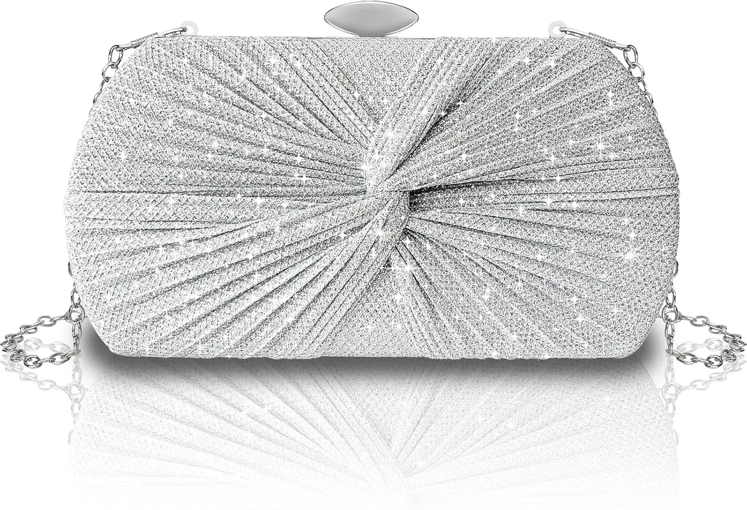 TOPALL Rhinestone Purse Sparkly Bag Silver Diamond Purses for Women Upgrade Evening Prom Rhinestone Handbag Hobo Bag