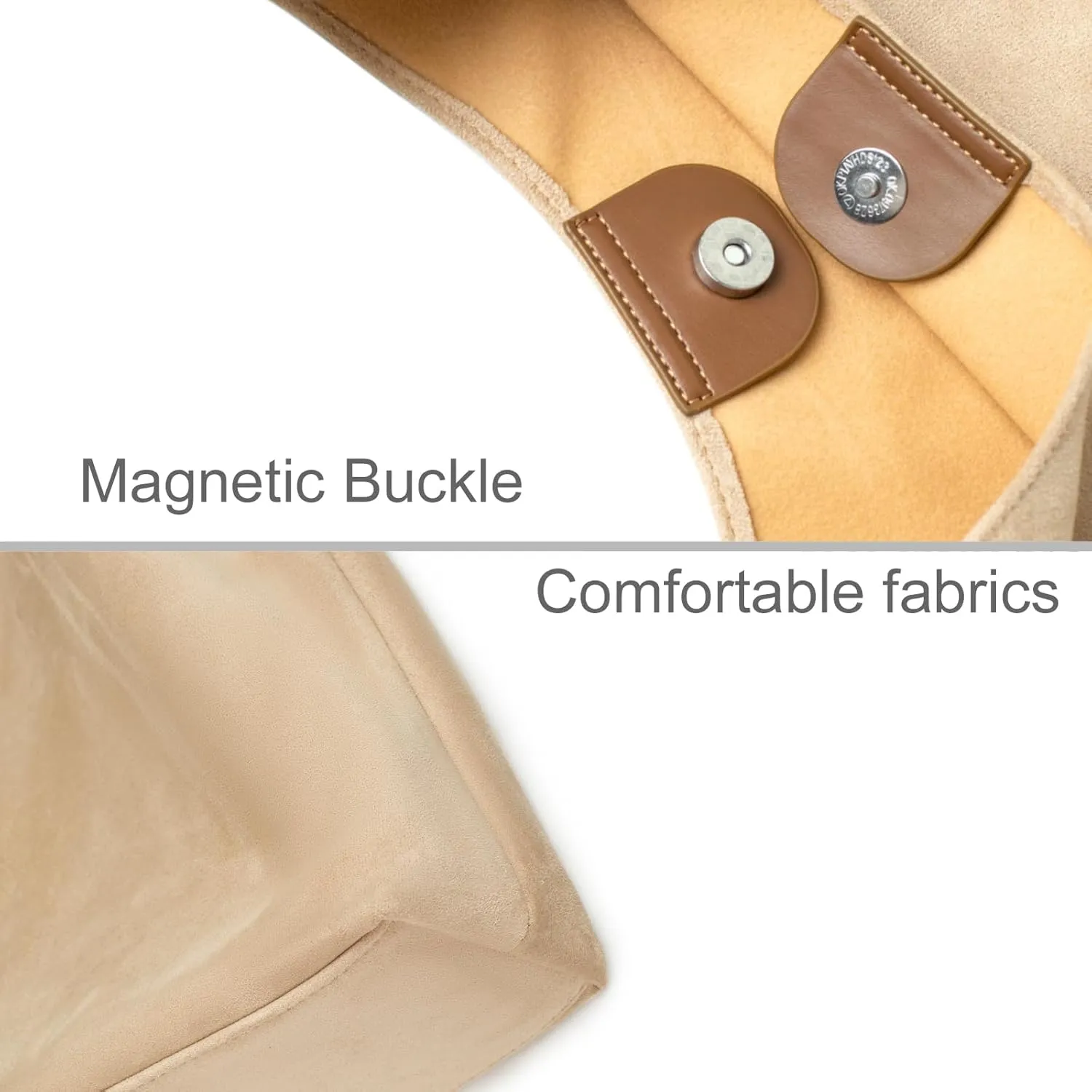 Tote Bag for Women, Faux Suede Tote with Matching Pouch, Large Lightweight Shoulder Bag for Work, Travel & Daily Use