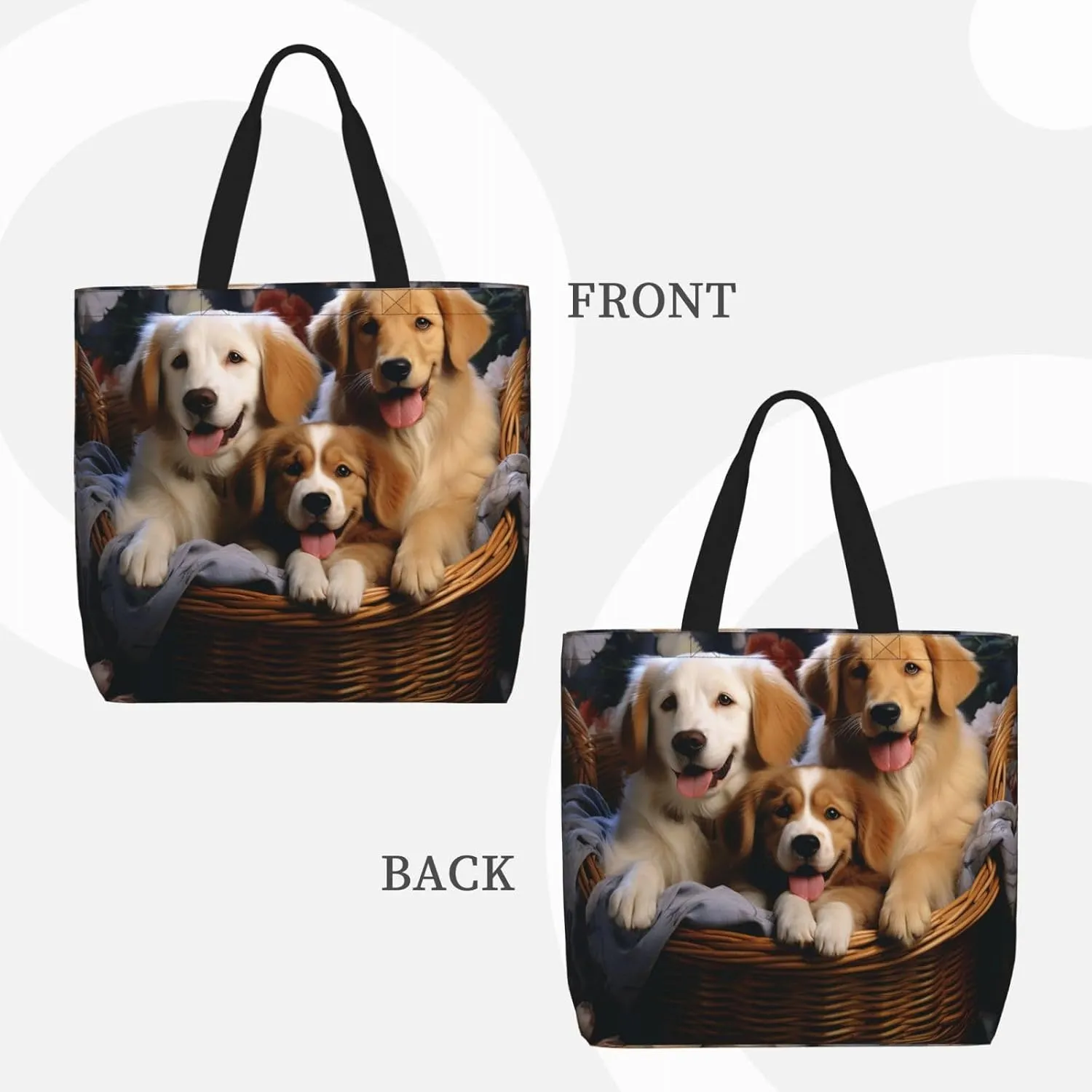 Tote Bag for Women Grocery Bag Reusable Shopping Bag Dolphin in the coral reef Handbag Foldable Shoulder Bag